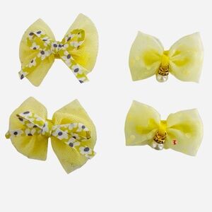4 Pc Yellow Box Hair Clips